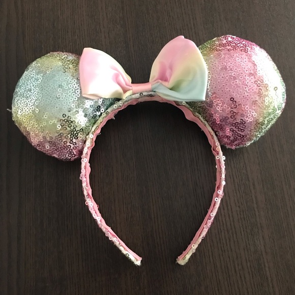 Disney Sequin Pastel Amusement Park Minnie Mouse Ears - Picture 4 of 4